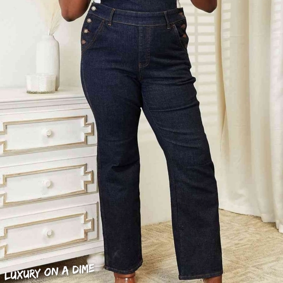SOLD OUT Judy Blue High Waist Taylor Classic Denim Bib Pocket Jean Pant Overalls - Picture 5 of 12